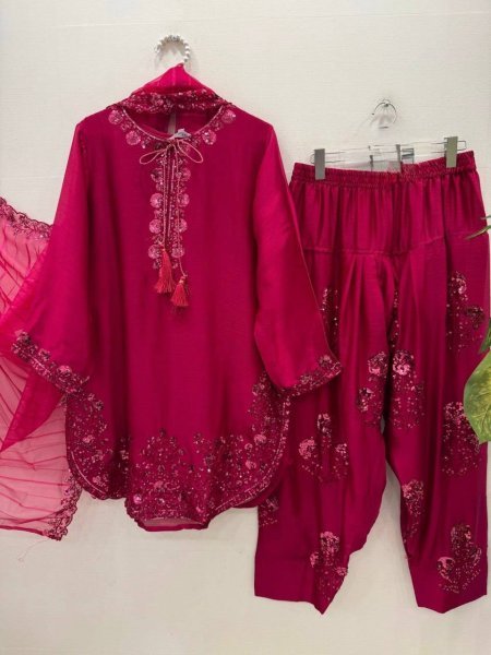 Legendary Pink Farshi Plazo Suit with Dupatta for Wedding and Party Wear Ready To Wear Collection