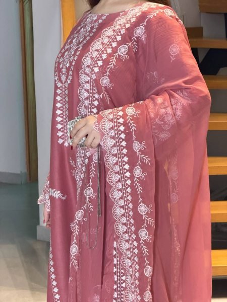 Legendary Pink Mul Chanderi Embroidered Top Pant Dupatta Set with Cut Work Ready To Wear Collection