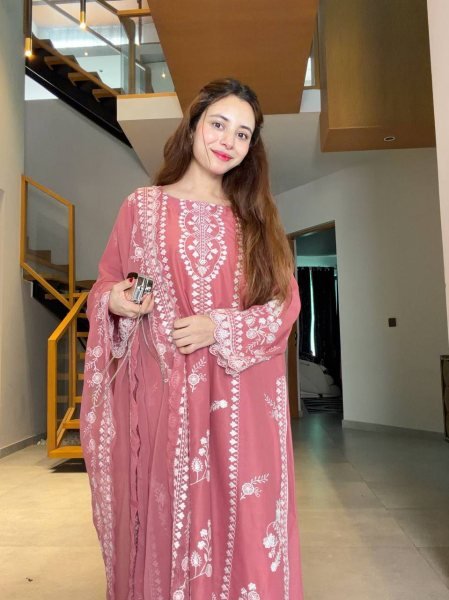 Legendary Pink Mul Chanderi Embroidered Top Pant Dupatta Set with Cut Work Ready To Wear Collection