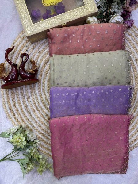 Legendary Pink NC Moss Butti Saree with Real Mirror Embroidered Blouse at Factory Price Designer Wedding Sarees Wholesale