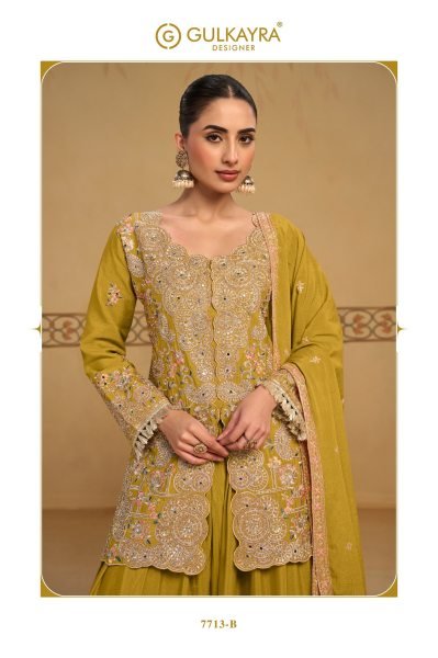 Lemon Yellow Designer Real Chinon Top Bottom Dupatta Set with Embroidery Designer Plazzo Salwar Suits Wholesale