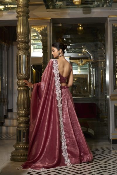 Light Maroon Color Gold Crush Embroidered Lehenga Choli Designer Lehenga Choli