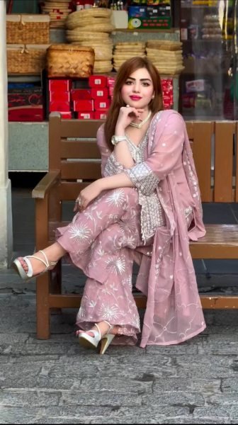 Light Pink Faux Georgette Pakistani Salwar Kameez Ready To Wear Wedding Suit Ready To Wear Collection