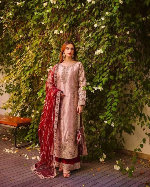 Light Pink Salwar Suit With Dupatta in Fendy Silk With Sequence Embroidery Work Ready To Wear Collection