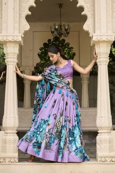 Light Purple Patola Print Traditional Lehenga Choli Set Designer Lehenga Choli