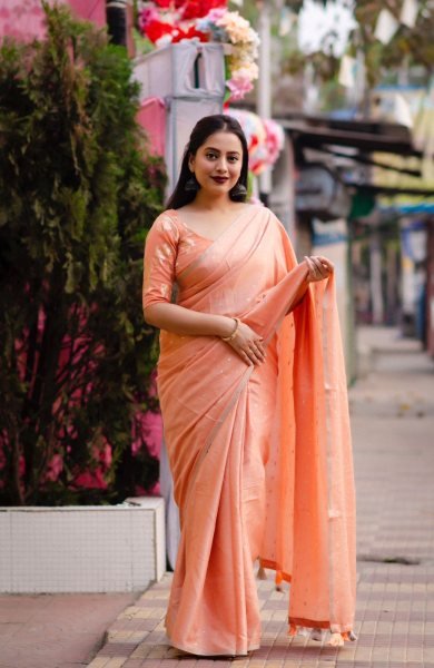 Light Weight Soft Cotton Linen Saree Linen Sarees Wholesale