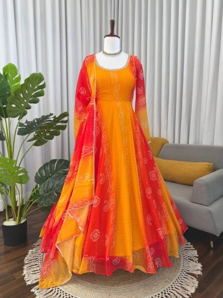 Light Weight Yellow Georgette Anarkali with Lace Dupatta for a Office Wear at Wholesale Rate Georgette Kurti 