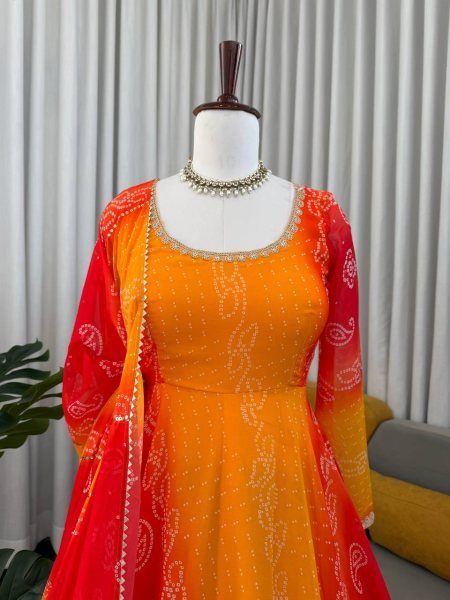 Light Weight Yellow Georgette Anarkali with Lace Dupatta for a Office Wear at Wholesale Rate Georgette Kurti 