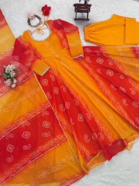 Light Weight Yellow Georgette Anarkali with Lace Dupatta for a Office Wear at Wholesale Rate Georgette Kurti 