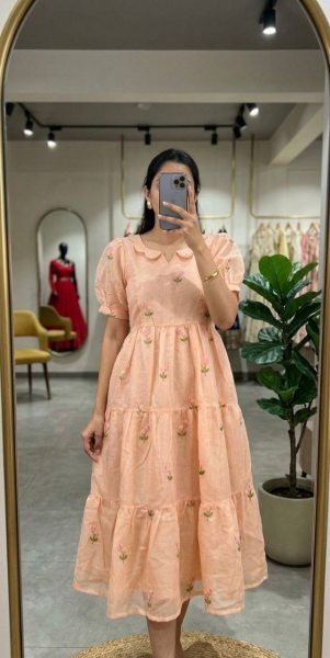 Lightweight Chanderi Cotton Party Wear Dress Western Ladies Top Wholesale
