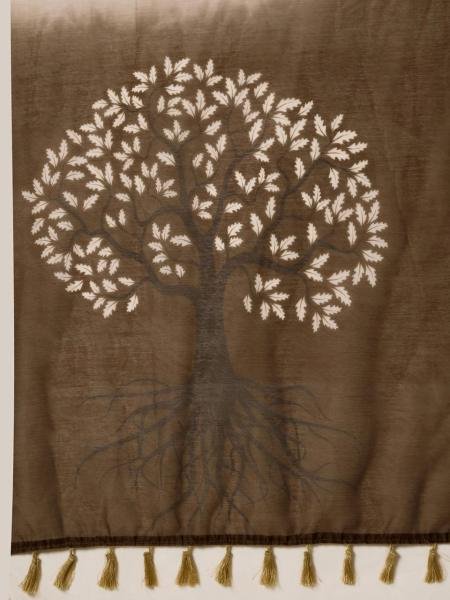 Lightweight Floral Printed Linen Saree with Matching Blouse For Woman Linen Sarees Wholesale