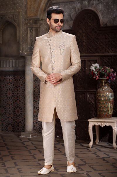 Lightweight Golden Wholesale Indo Western Set for Resellers at Manufacturer Rate Kurta Pajama Wholesale