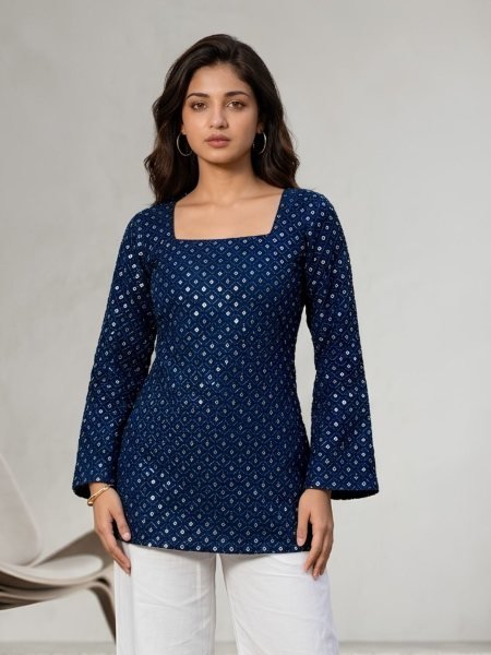 Lightweight Jacquard Georgette Kurti Perfect for Daily Wear for Resellers Kurtis