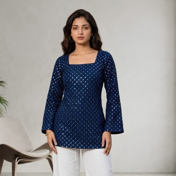 Lightweight Jacquard Georgette Kurti Perfect for Daily Wear for Resellers Full Set Kurti