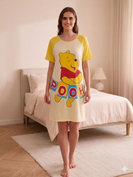 Lightweight Yellow Stylish Imported Lycra Night Dress at Manufacturer Price Kurtis