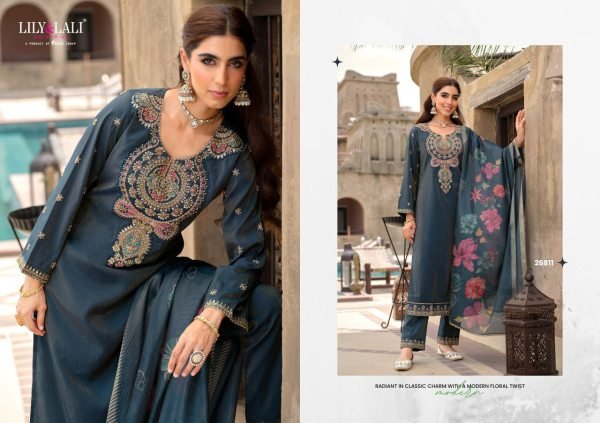 Lily and Lali Ariana Simmer Silk Readymade Pant Style Suits 4 Pcs Catalogue at Wholesale Rate Full Set Salwar Kameez