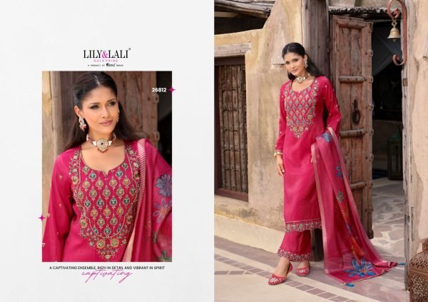 Lily and Lali Ariana Simmer Silk Readymade Pant Style Suits 4 Pcs Catalogue at Wholesale Rate Full Set Salwar Kameez
