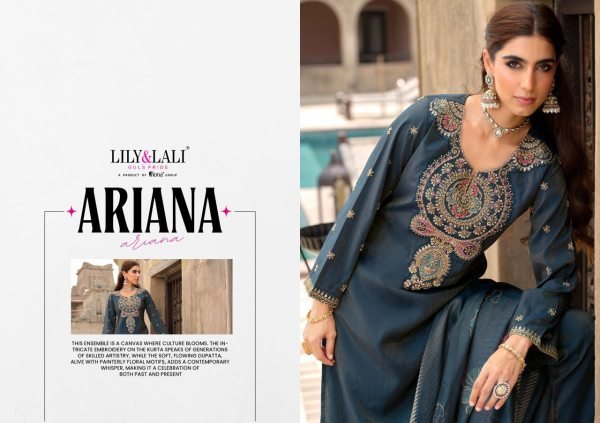 Lily and Lali Ariana Simmer Silk Readymade Pant Style Suits 4 Pcs Catalogue at Wholesale Rate Full Set Salwar Kameez
