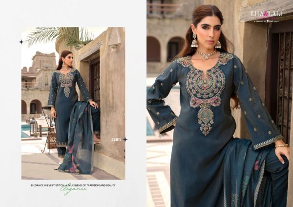 Lily and Lali Ariana Simmer Silk Readymade Pant Style Suits 4 Pcs Catalogue at Wholesale Rate Full Set Salwar Kameez