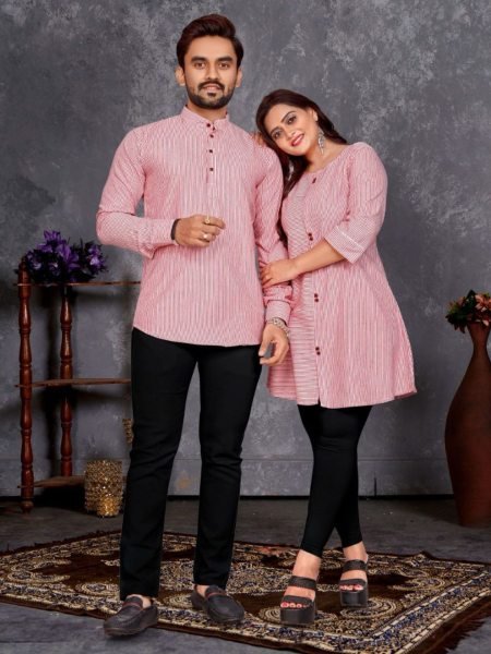 Linen Cotton Love Set Matching Kurta & Tunic Combo for Stylish Couples Mens Wear