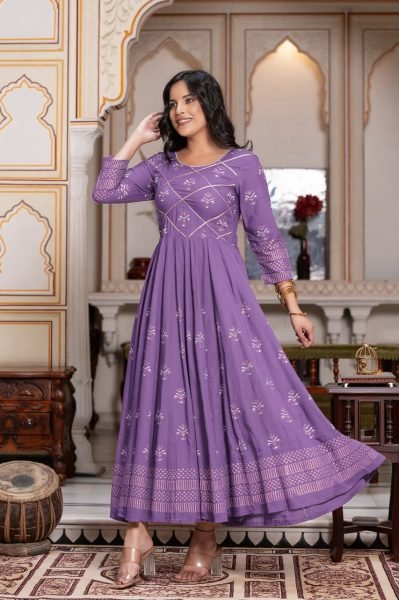 Love for this beautiful Lavender Anarkali Gown | Perfact for any occasion Anarkali Kurtis 