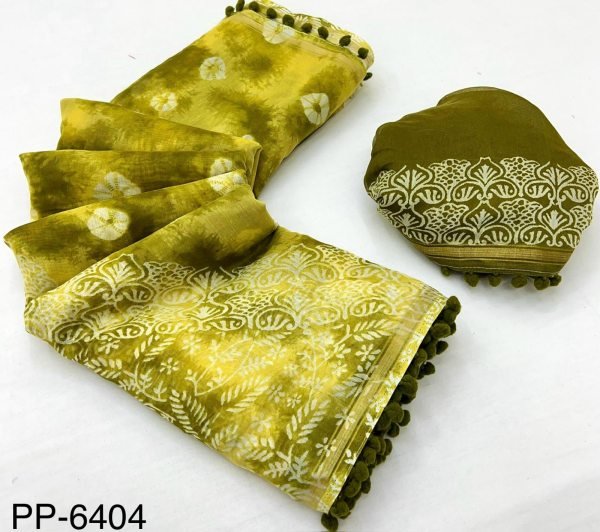 Low-Price Launch Soft Cotton Saree Perfect for Summer Pom-Pom Border Cotton Sarees Wholesale