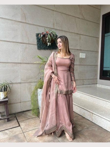 Lunching New Designer Faux Georgette Sharara Suit  Ready To Wear Collection