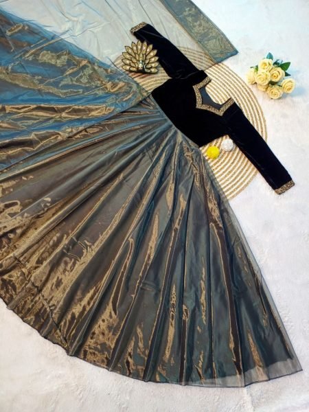 Luxurious 9000 Velvet Gown A Beautiful Blend Of elegance and Charm For This Wedding and festival  Kurti With Dupatta Wholesale