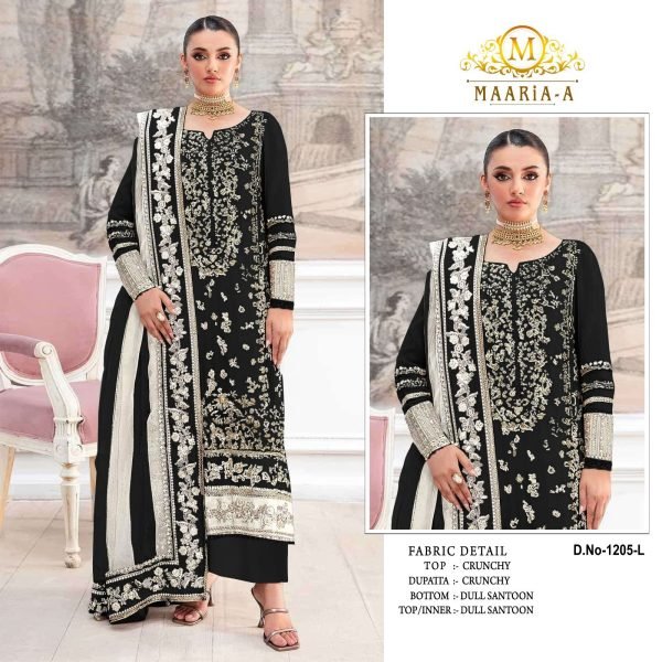Luxurious Black Pakistani Salwar Kameez Intricate Gold Embroidery.  Pakistani Suits Wholesale
