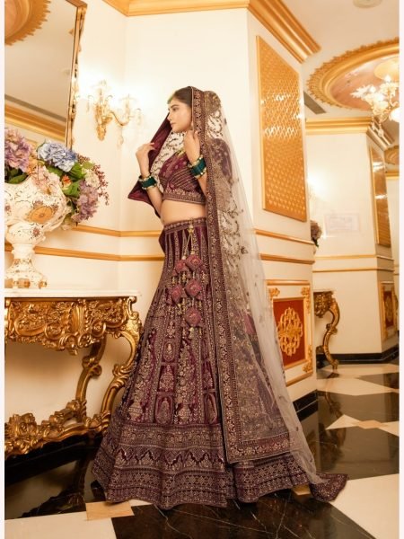 Luxurious Bridal Special Lycra Velvet Lehenga Choli With Double Dupatta  Bridal Lehenga Choli