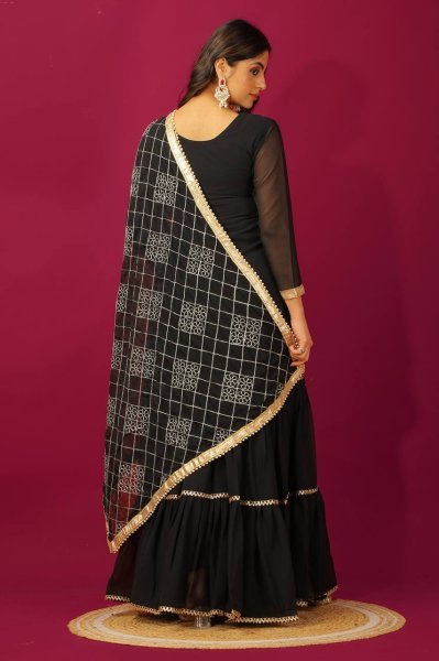 Luxurious Faux Georgette Sharara Plazo Set with Intricate Embroidery and Beautiful Dupatta in manufacturer Rate Ready To Wear Collection
