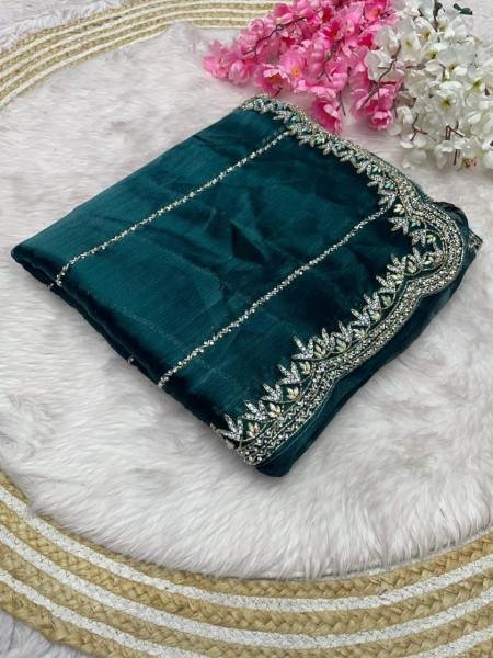 Luxurious Handcrafted Zimmy Choo Saree with Khatli Cut Dana   Hand Diamond Work For Party Wear  JIMMY CHOO SAREE