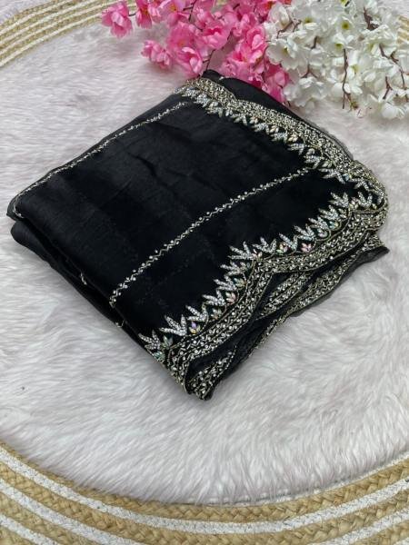 Luxurious Handcrafted Zimmy Choo Saree with Khatli Cut Dana   Hand Diamond Work For Party Wear  JIMMY CHOO SAREE