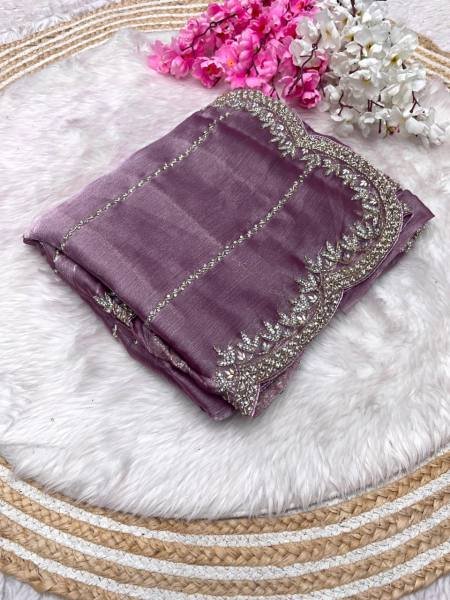 Luxurious Handcrafted Zimmy Choo Saree with Khatli Cut Dana   Hand Diamond Work For Party Wear  JIMMY CHOO SAREE