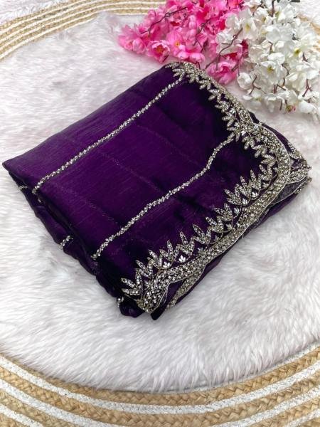 Luxurious Handcrafted Zimmy Choo Saree with Khatli Cut Dana   Hand Diamond Work For Party Wear  JIMMY CHOO SAREE