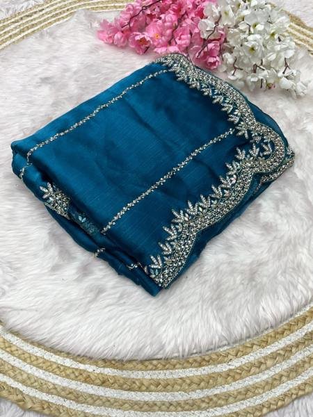 Luxurious Handcrafted Zimmy Choo Saree with Khatli Cut Dana   Hand Diamond Work For Party Wear  JIMMY CHOO SAREE