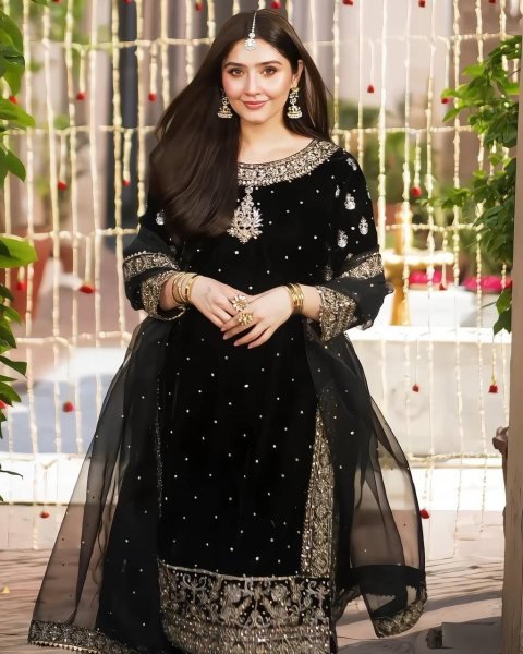 luxurious Heavy 9000 Velvet Embroidered Sharara Set with Soft Net Dupatta For Wedding Wear  Ready To Wear Collection