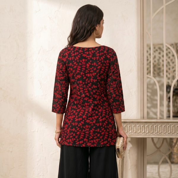 Luxurious Jacquard Georgette Straight Cut Kurti for Women Office and Casual Wear Full Set Kurti