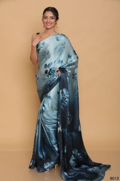 Luxurious Japan Satin Silk Saree with Vibrant Digital Prints Designer Saree for Weddings Silk Sarees Wholesale