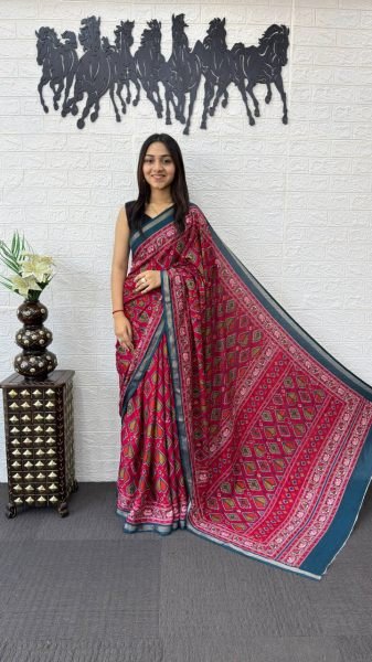 Luxurious Maroon Comfortable Saree for Daily and Summer Wear Collection Printed Cotton Sarees Wholesale