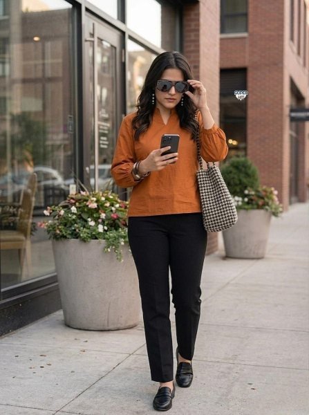 Luxurious Orange Jaipuri Print Cotton Top at Wholesale Rate for Women Tunics kurti