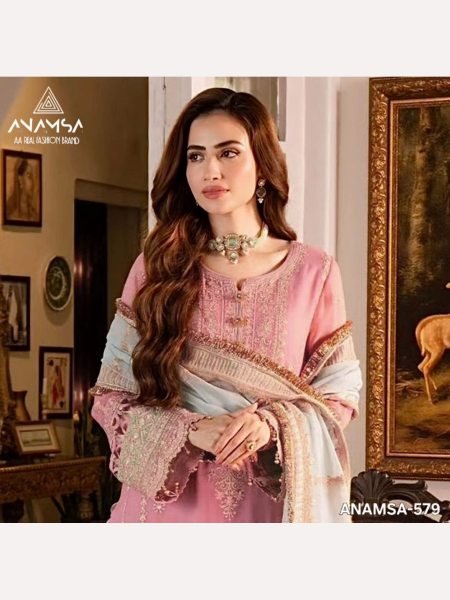 Luxurious Pure Fox Georgette Suit  With Heavy Embroidered Sequence Work   Pakistani Suits Wholesale