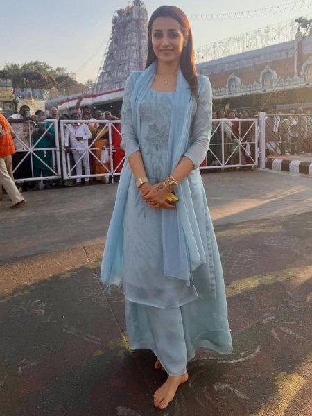 Luxurious Sky Blue Crunchy Fabric Embroidered Palazzo Set with Matching Dupatta Ready To Wear Suit