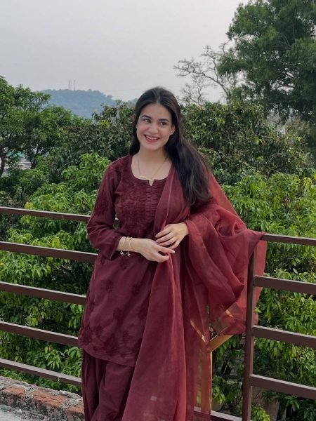 Luxurious Wine Rayon Farshi Salwar Suit with Micro Inner and Organza Dupatta 3 Piece Kurti Set