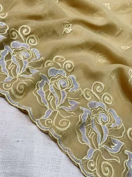 Luxurious Olive Party Wear Melbourne Silk Saree with Self Embroidery Work Silk Sarees Wholesale