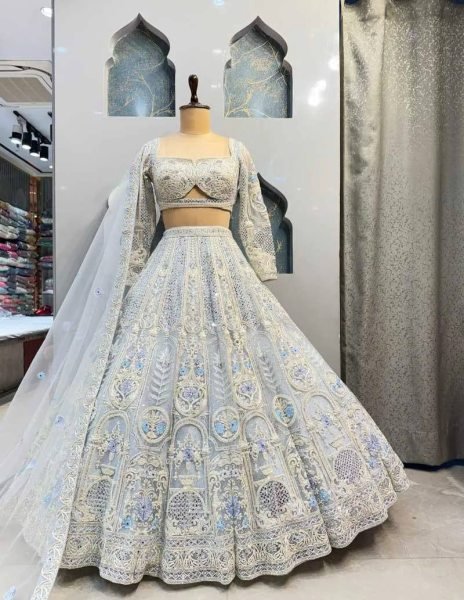 Luxury 2025 Designer Lehenga Choli Set Butterfly Net Georgette Lehenga Choli with Heavy Coding Real Mirror Work Wedding Reception Wear Best Whol Designer Lehenga Choli