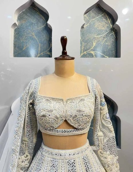 Luxury 2025 Designer Lehenga Choli Set Butterfly Net Georgette Lehenga Choli with Heavy Coding Real Mirror Work Wedding Reception Wear Best Whol Designer Lehenga Choli