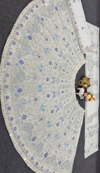 Luxury 2025 Designer Lehenga Choli Set Butterfly Net Georgette Lehenga Choli with Heavy Coding Real Mirror Work Wedding Reception Wear Best Whol Designer Lehenga Choli