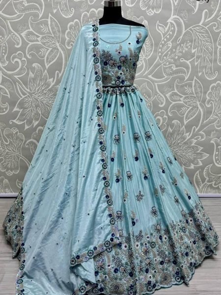 Luxury Bridal Lehenga Choli Set Handcrafted Dori   Sequin Work Premium Fabric with Diamond Stud Embellishments 