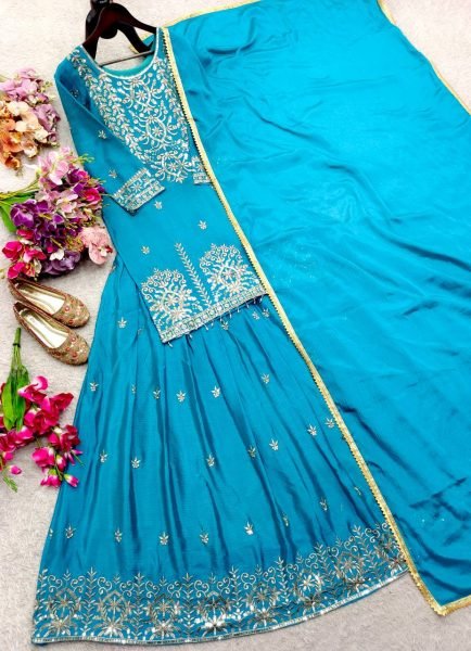 Luxury Chinon Silk Lehenga with Pearl Lace Detailing Ready To Wear Collection